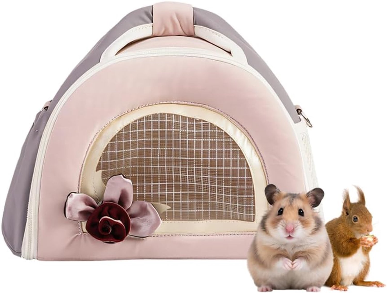 Transporttas voor kleine dieren - Draagtas met netvenster - Ademend ontwerp - Perfect voor wandelen - Luxento