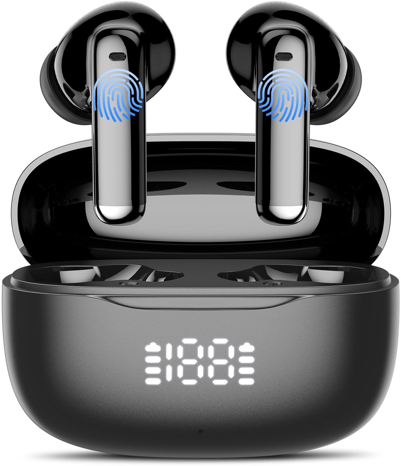 Draadloze Oordopjes, Bluetooth 5.3 Koptelefoon Voor in Het Oor met 4 ENC Call Noise Cancelling microfoons, 50 Uur - ShopVlot
