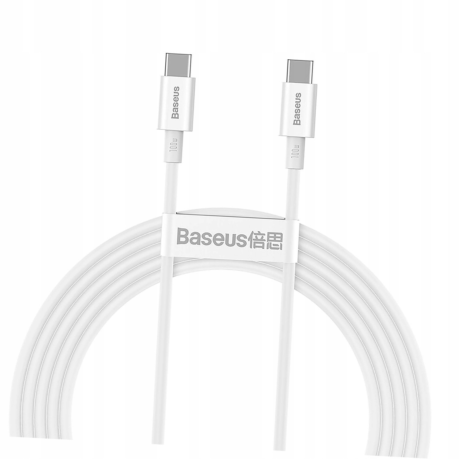 Baseus USB-C naar USB-C Kabel 100W PD QC 5A 2m Wit