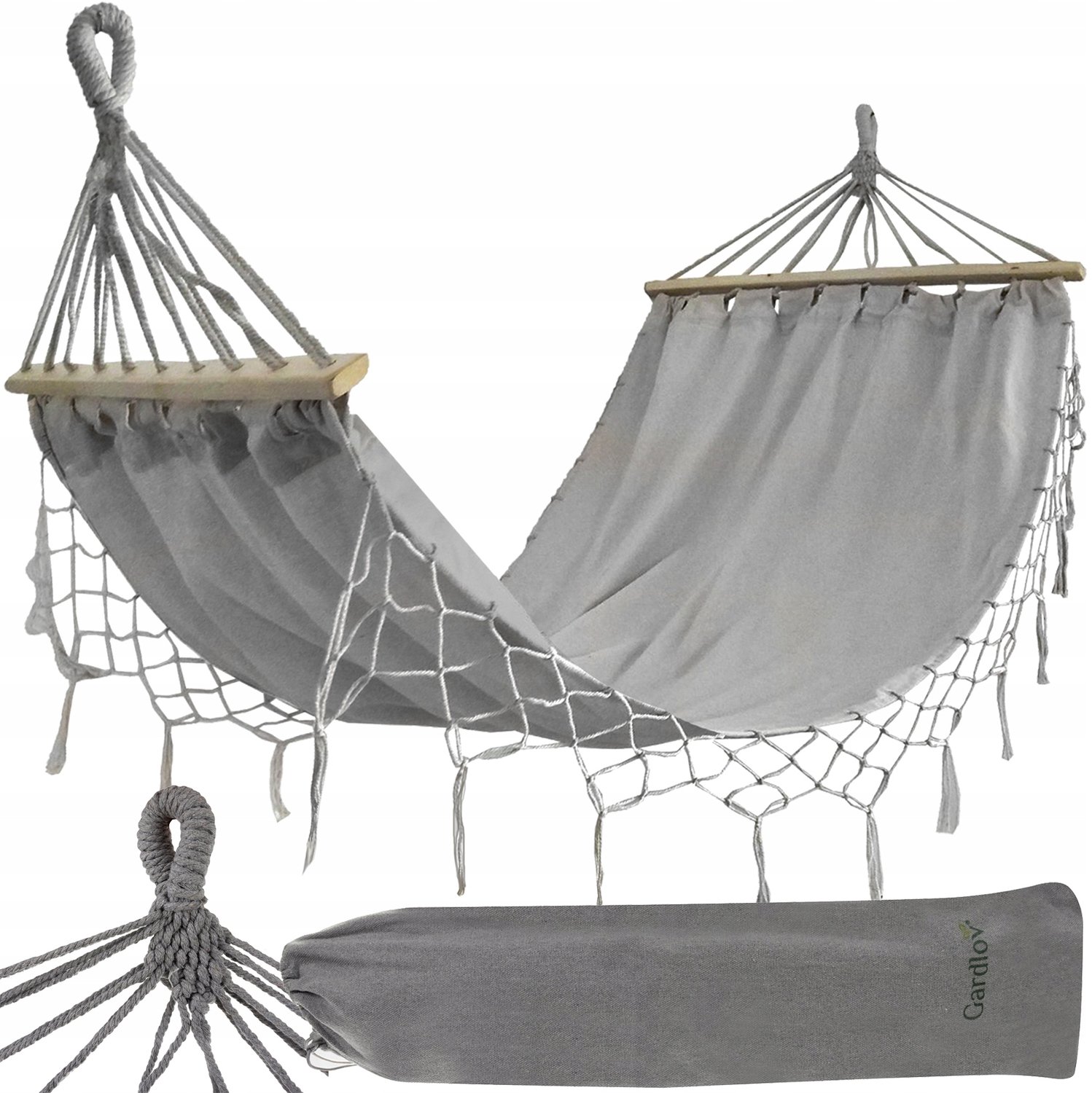 Dubbele Hangmat Tuin met Spreidstok & Draagtas - Comfortabel & Sterk