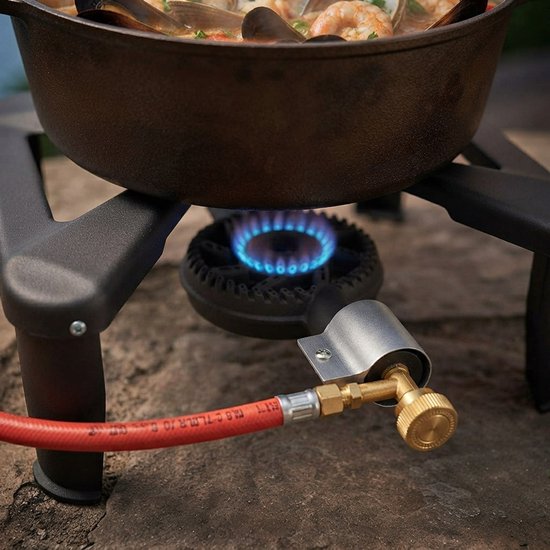 Klarven® Wokbrander - Compact en draagbaar - Snel en veelzijdig koken buiten - Zwart - B 40 x D 40 x H 17 cm — afbeelding 2