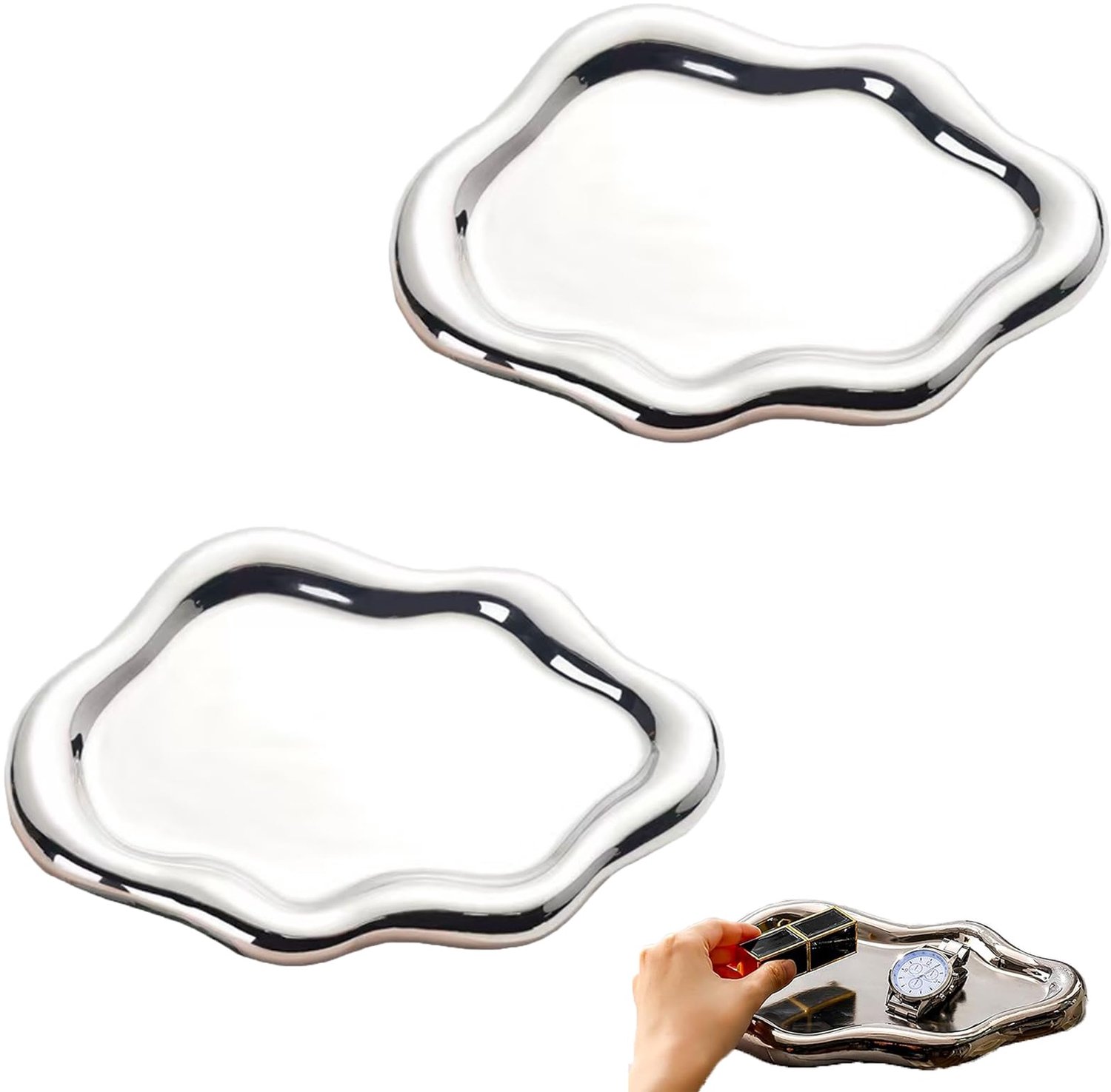 Eabdice 2 Stuks Plastic Ringschaaltje, Sieradenschaaltje in de vorm van een wolk, Plastic Sieradenschaaltje voor - ShopVlot