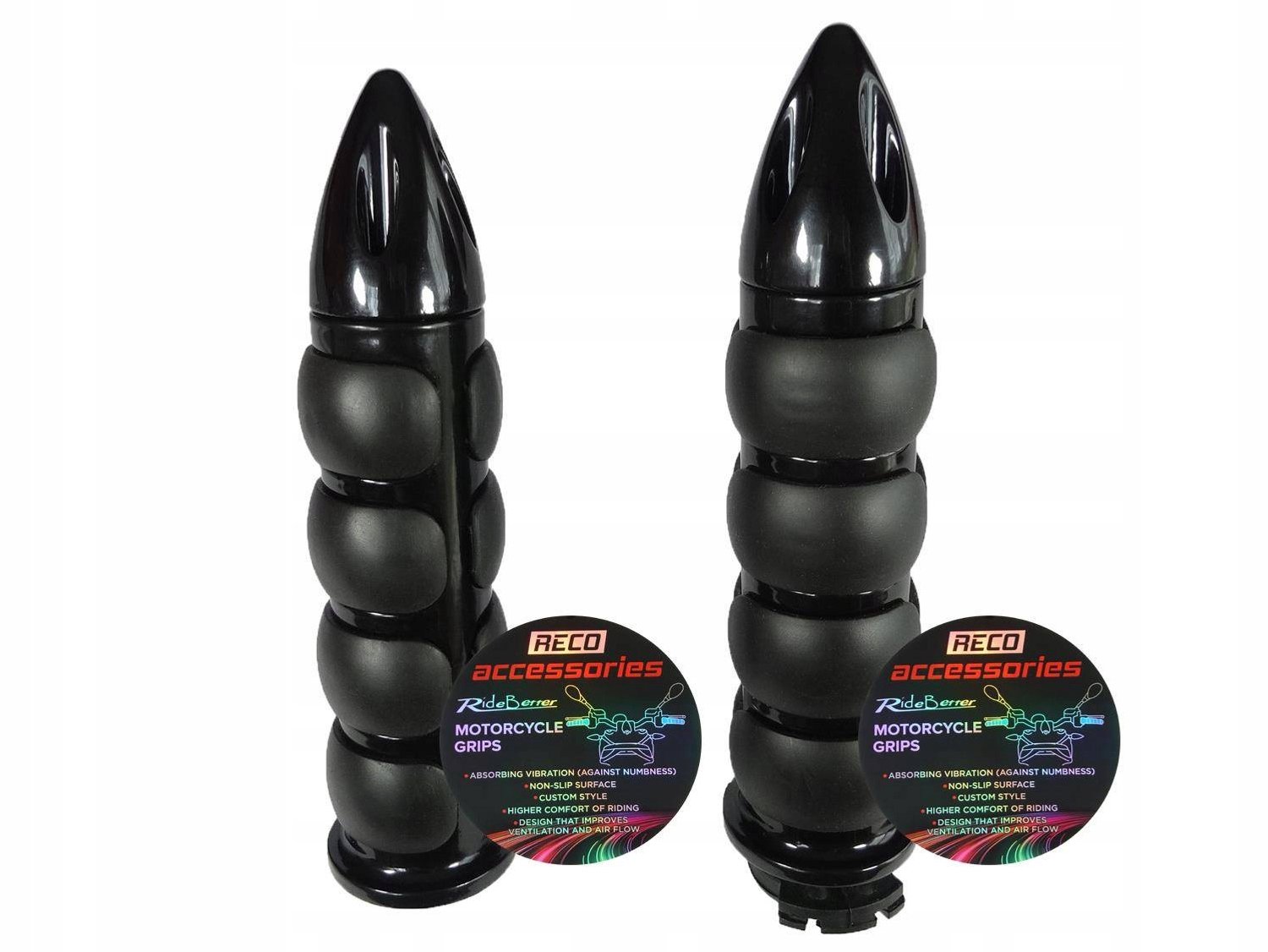 Zwarte Aluminium Motorfiets Handvatten 7/8" met Vibratiedemping