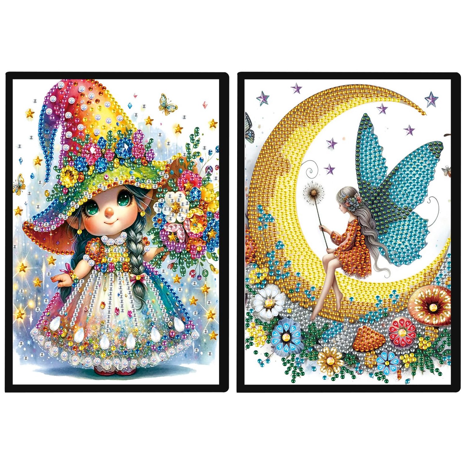 Notitieboek A5 Blanco - Set van 2 - Engelen en Elf - Perfect voor Diamond Painting - ShopVlot