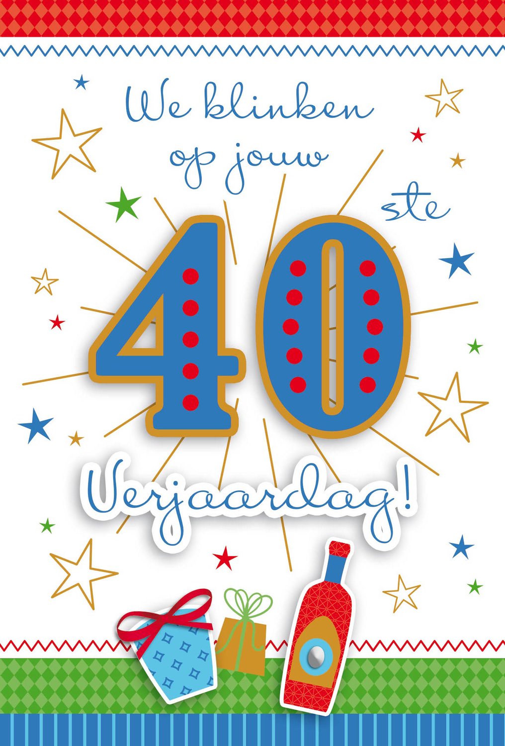 Luxe 3D Verjaardagskaart 40 Jaar Man - Leeftijdskaart 40 Jaar- Wenskaart 40 Jaar - Gefeliciteerd 40 Jaar