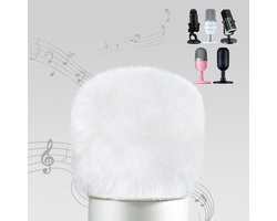 Popfilter voor Microfoon - Windbescherming en Geluidsisolatie voor USB Microfoons zoals HyperX SoloCast, Yeti en Razer Seiren Mini - Wit