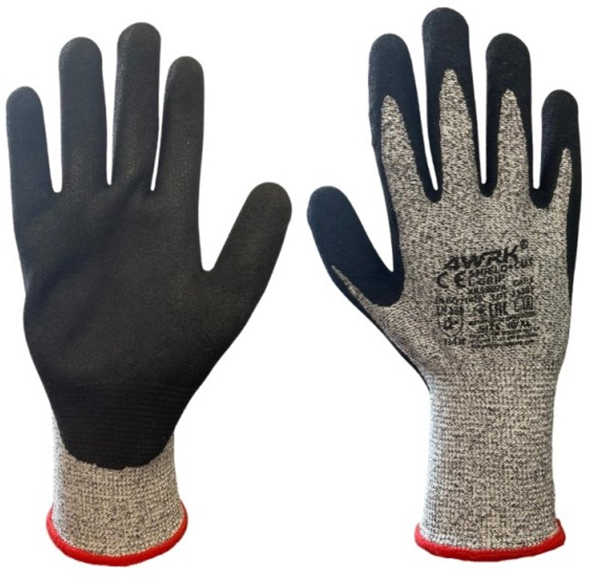 Snijbestendige Werkhandschoenen-Veiligheidshandschoenen-Montagehandschoenen met extra grip 12 paar maat- 10/XL