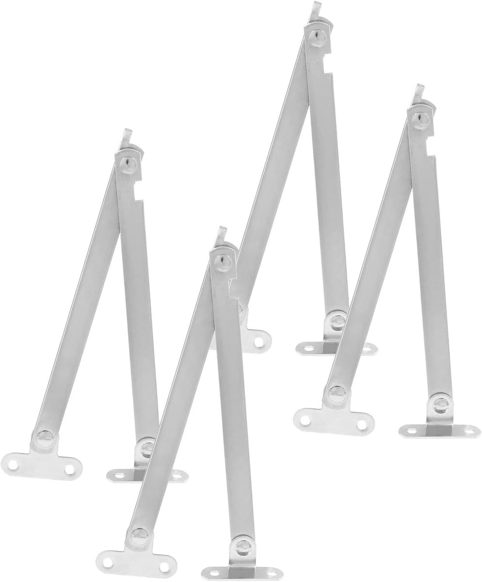 Set van 4 Scharnierhouders voor RVS Swingdeuren - 180° Ondersteuning voor Verticale Platforms, Duurzaam en Geschikt voor Meubels, Deuren en Ramen