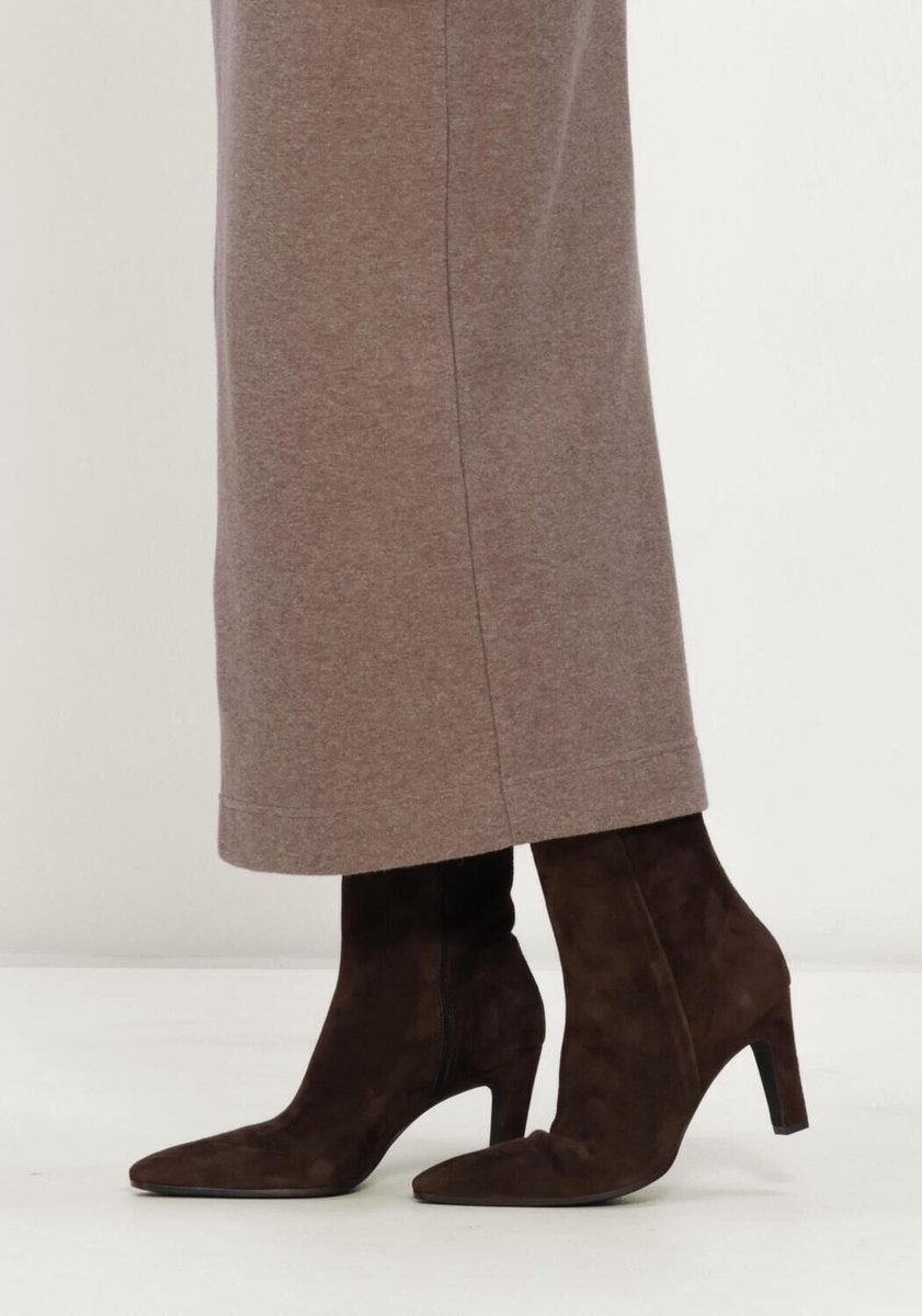 Notre-V 72539 Enkellaarsjes - Enkelboots met rits - Dames - Bruin - Maat 42
