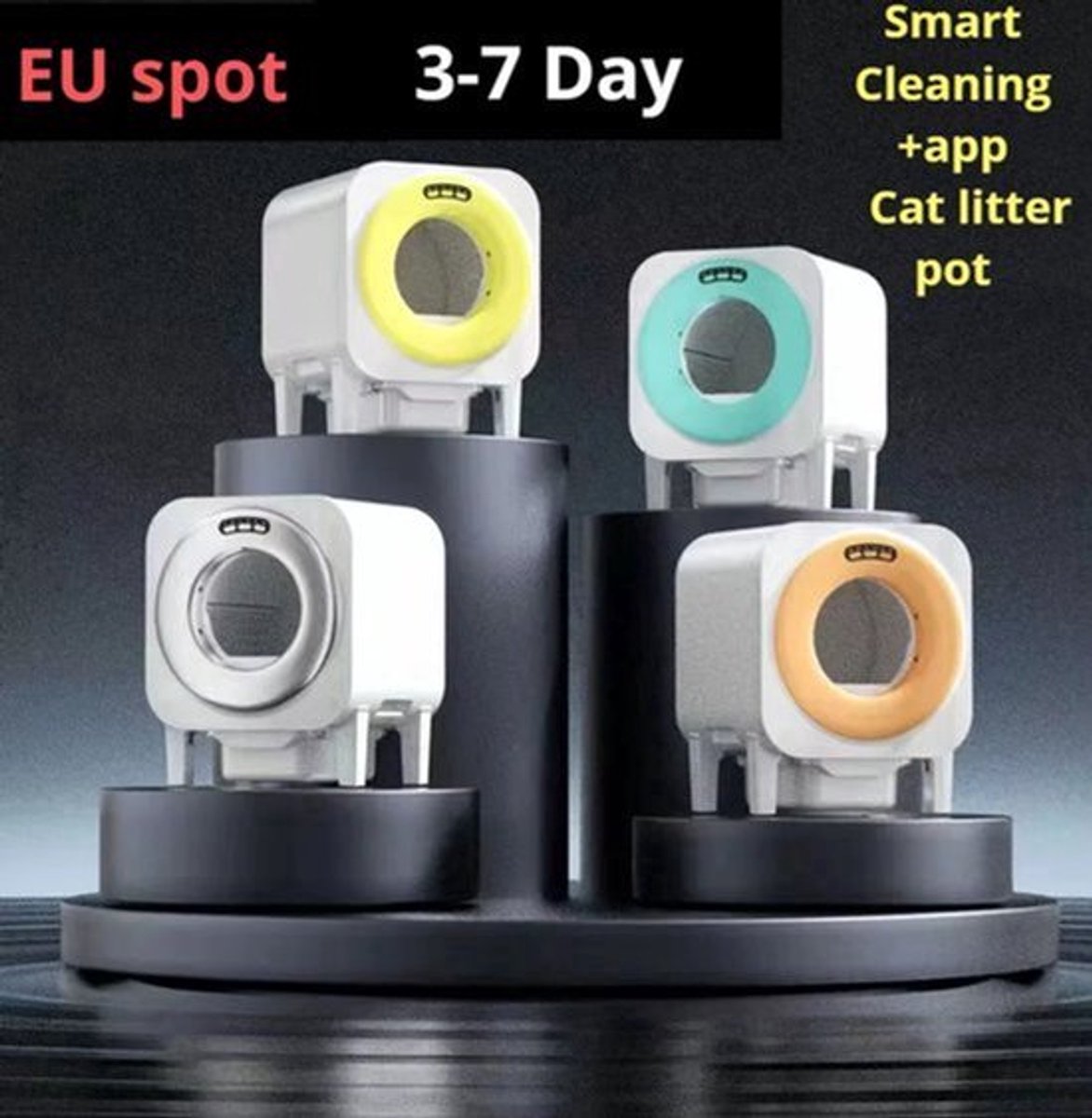 Automatische Kattenbak – Slimme Kattenbak – Zelfreinigende Kattenbak – App Bediening Kattenbak – Hygiënische Kattenbak – Grote Inhoud 6,72L – UV Sterilisatie