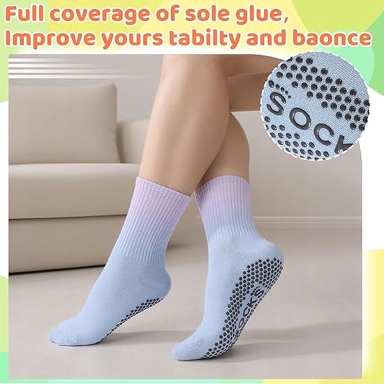 7 paar antislipsokken voor yoga, pilates, barre en dans - maat 35-40 — afbeelding 3
