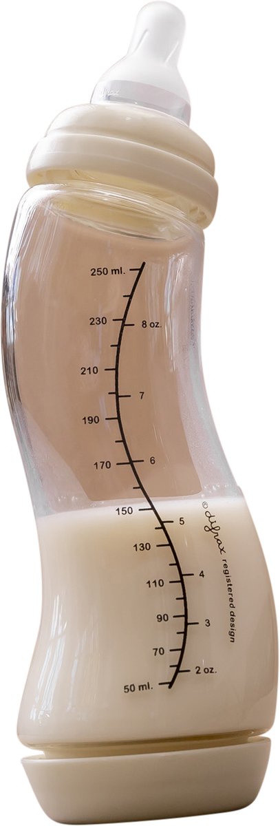 Difrax 250 ml Glazen Natural S-fles met Anti koliek van Difrax — afbeelding 3