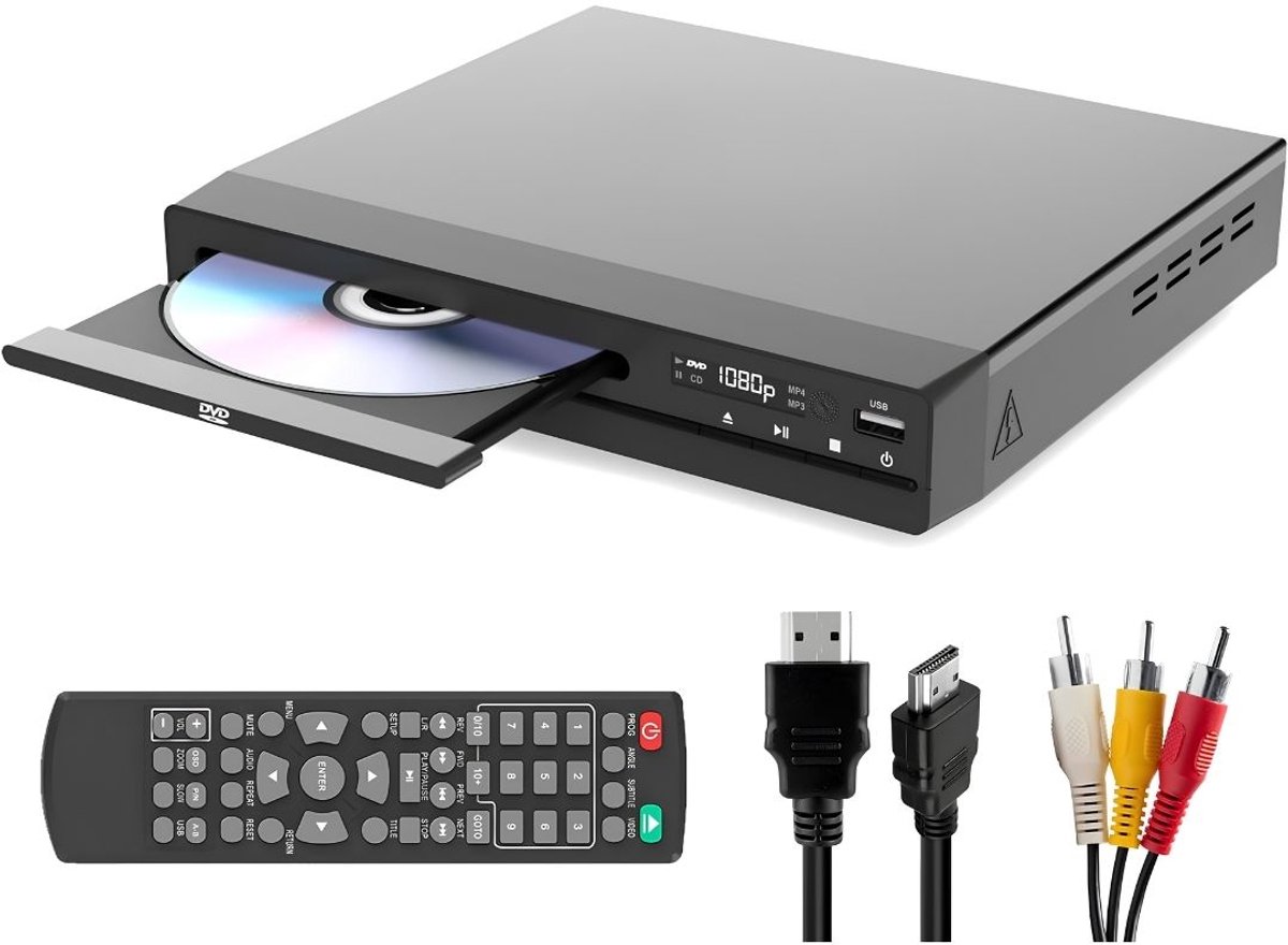 TYR® Dvd Speler - Dvd Speler met HDMI - Dvd Speler voor Tv - Zwart - 30cm x 25cm x 8cm