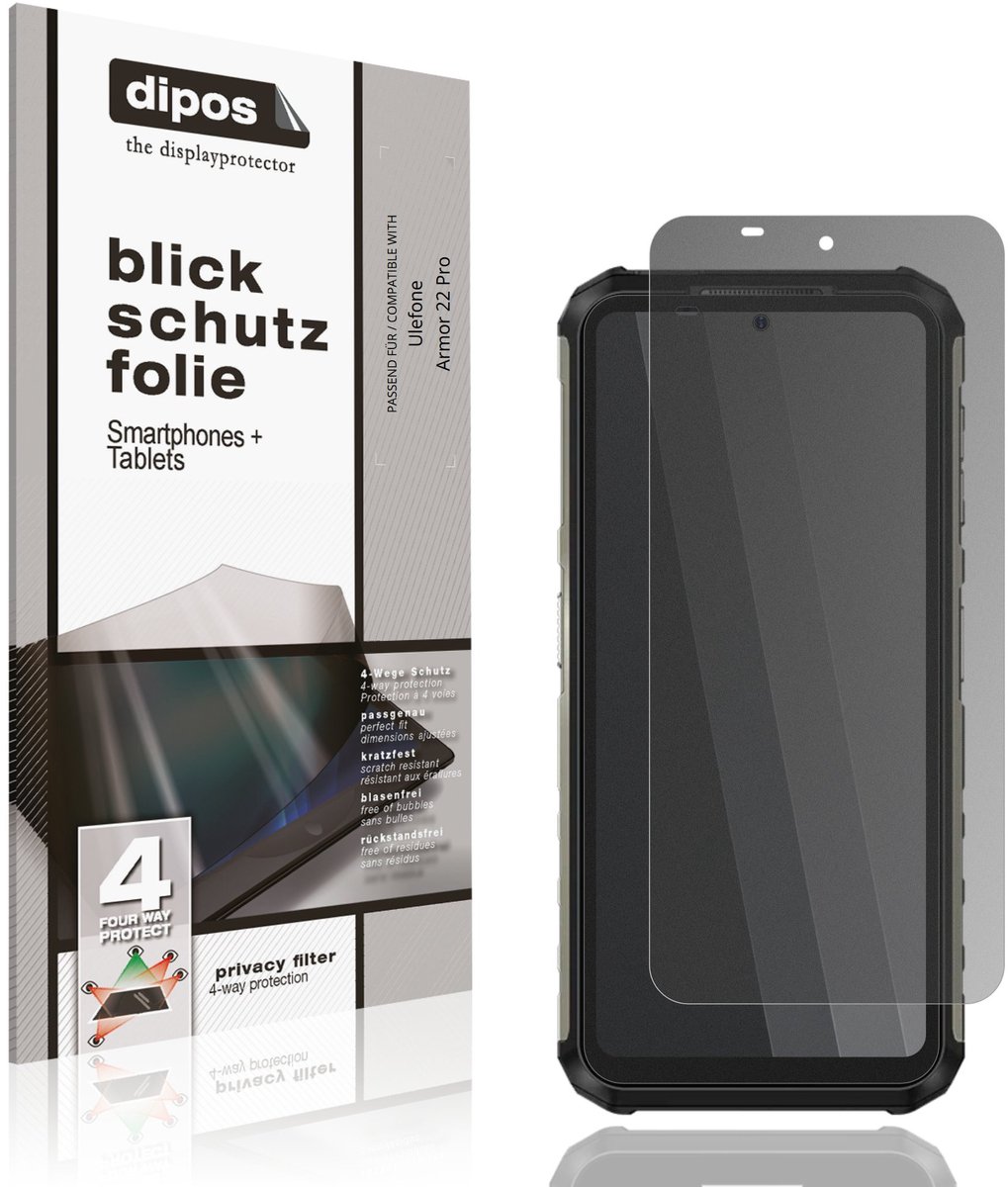 dipos – Matte Privacy Screenprotector geschikt voor Ulefone Armor 22 Pro | Anti-Spy Beschermfolie