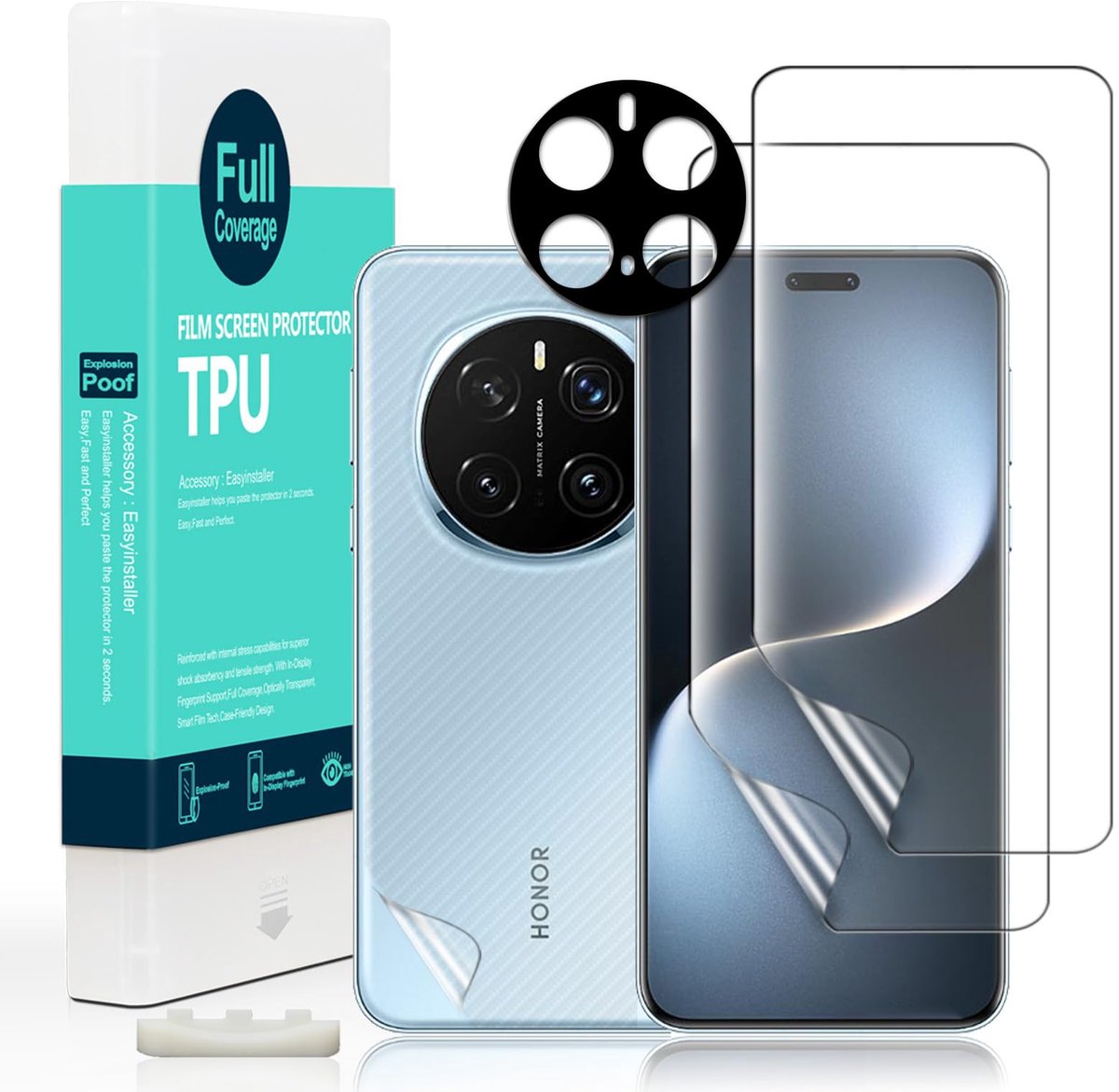 Ibywind 2 Pcs Screen Protector voor Honor Magic7 Pro 5G 6,8".Flexibele TPU Film, met 1Pc Camera Lens Protector, 1Pc - ShopVlot
