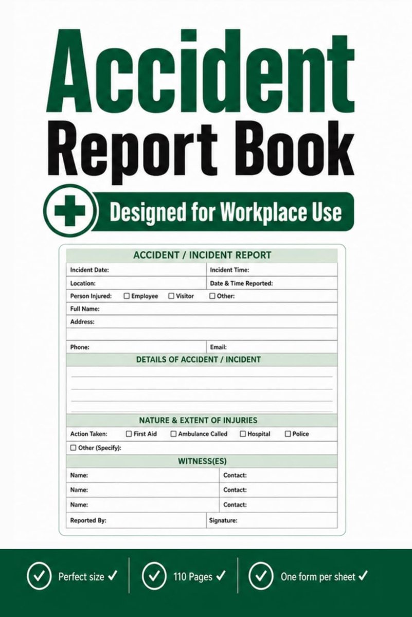 Accident Report Book: HSE & GDPR Compliant Accident & Incident Log Book - Workplace Health & Safety Record Book - ShopVlot