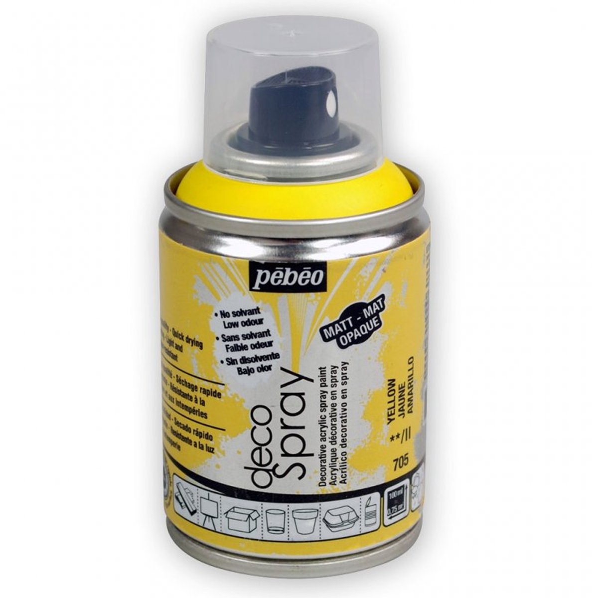 Verf geel- acryli mat in spuitbus - 100 ml - Pébéo