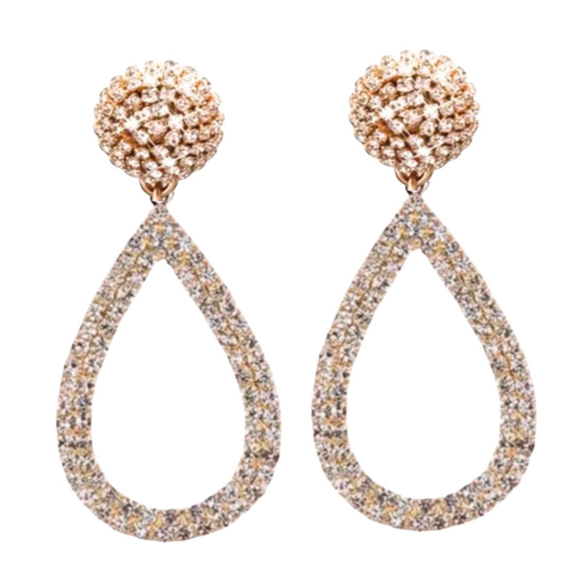 lange oorbellen -goudkleurig-Strass- Oana-Charme Bijoux