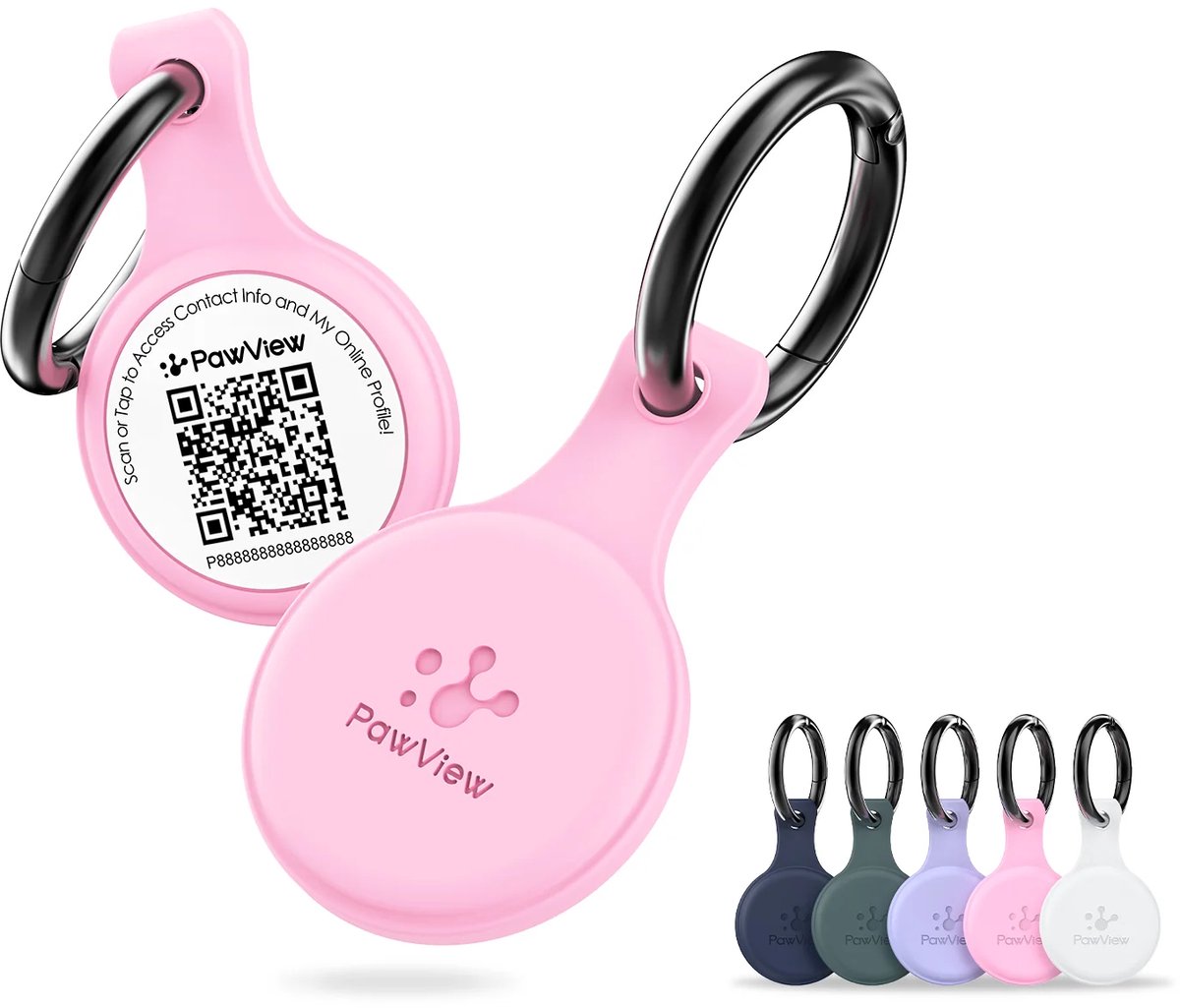 PawsView | Slimme Hondenpenning met QR-Code | NFC | GPS Tracker Hond | Roze |