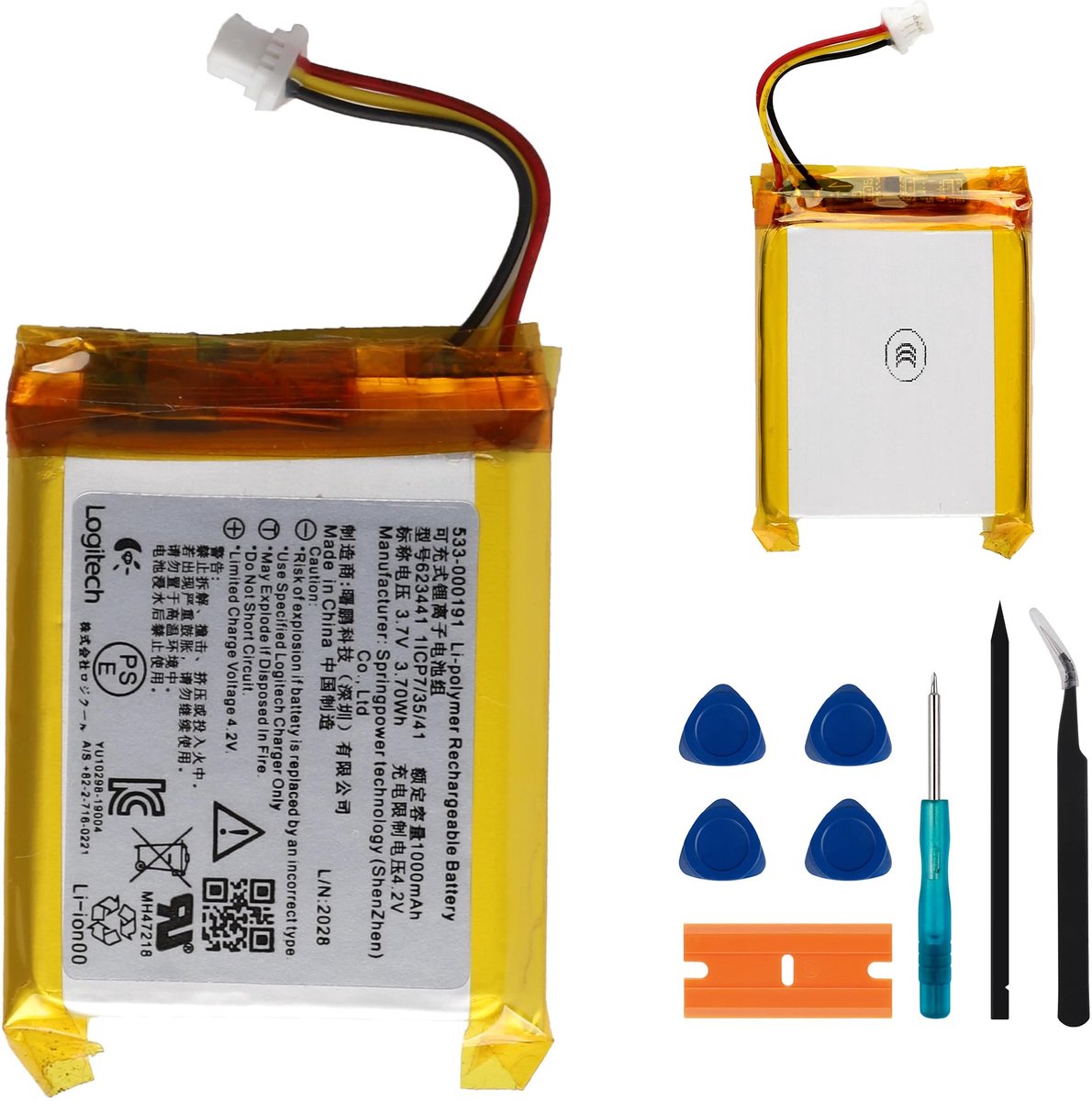 E-yiiviil 533-00191 reservebatterij 1000 mAh/3,7 V Compatibel met Astro A50 Wireless Gamin Headset met Tools - ShopVlot