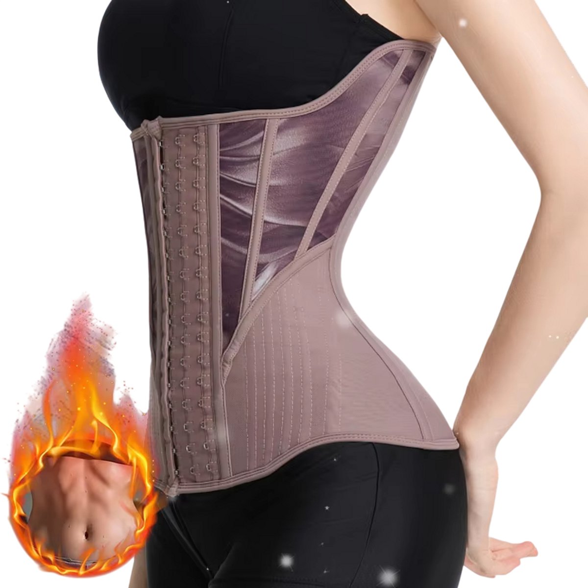 Taille Trainer Dames – Corrigerend Ondergoed voor Buik & Taille, Waist Cincher voor Zandloperfiguur - Roze - Maat M