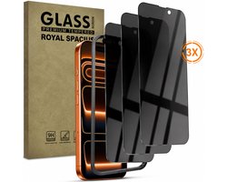 3 Stuks Privacy Screenprotector geschikt voor iPhone 17 Pro - Met Uitlijn tool - Gehard Beschermglas - Tempered Glass Screen Cover