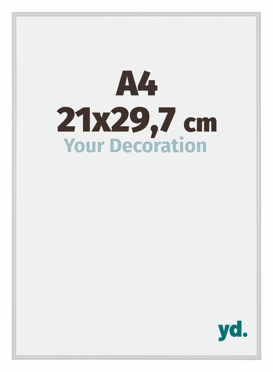 yd. Your Decoration - Fotolijst A4 21x 29,7 cm - Aluminium - Zilver Mat - Miami