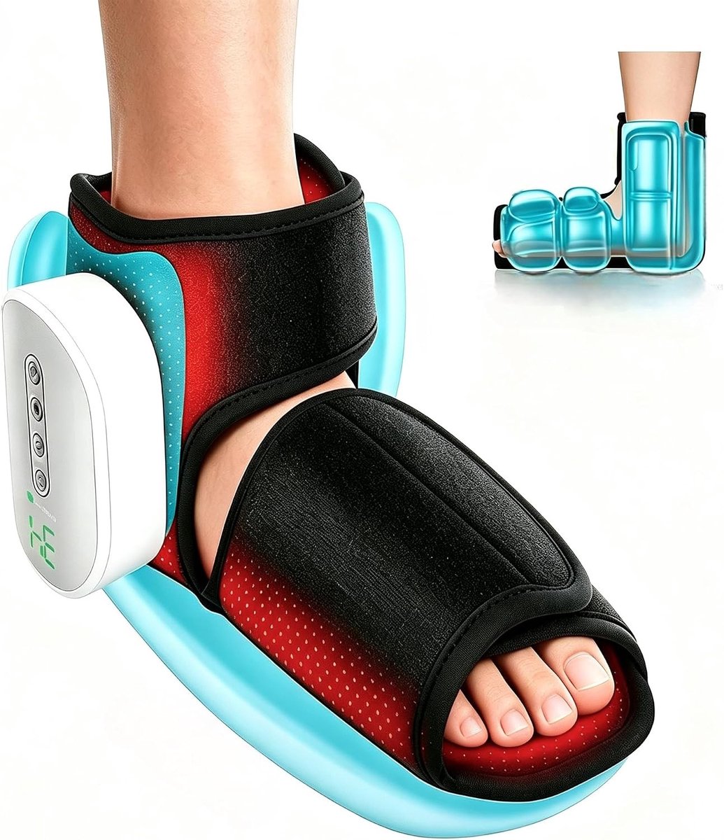 Draadloos Voetmassageapparaat - Zwart - Elektrisch met Luchtcompressie en Warmte - Voor Ontspanning van Voeten en Enkels