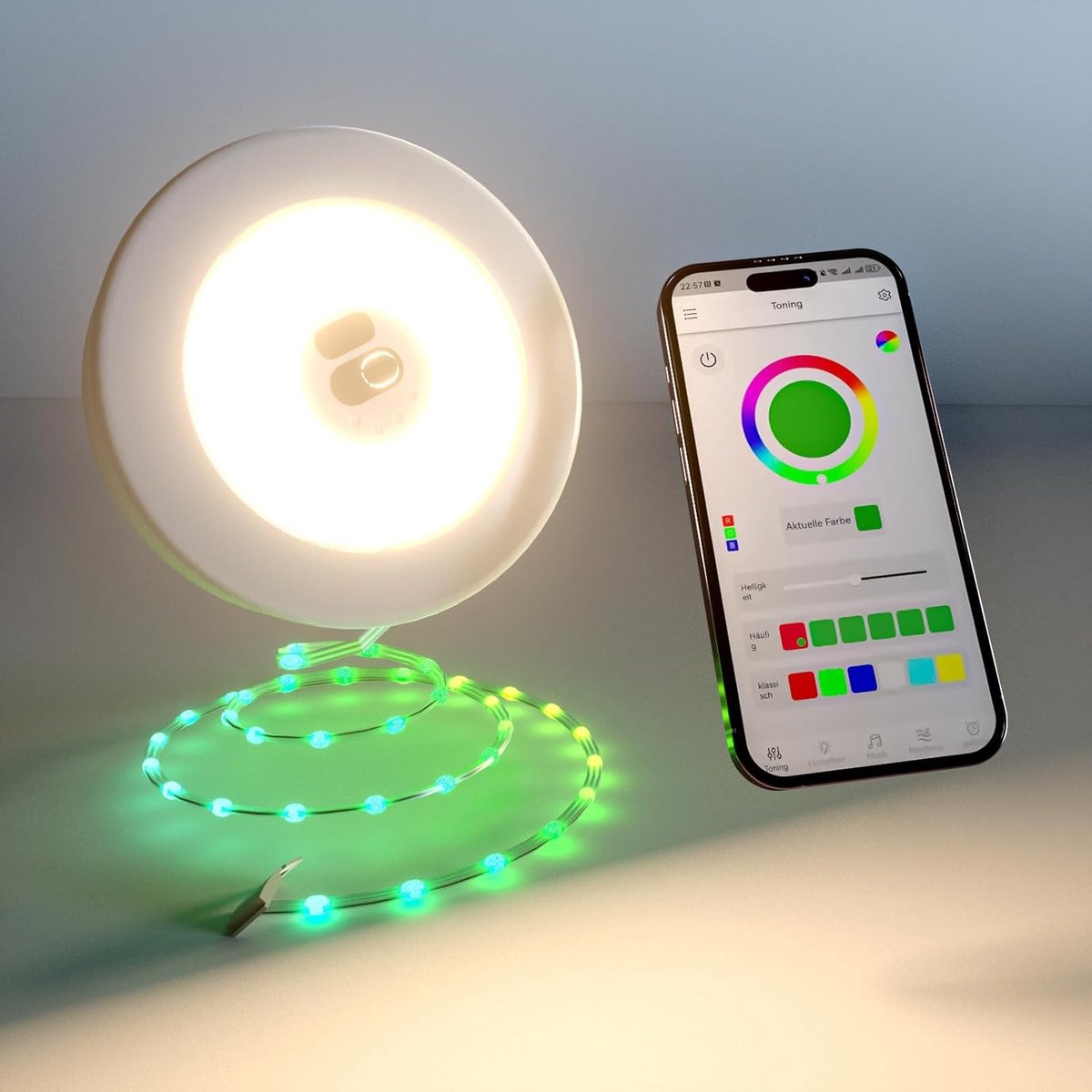 Campinglichtketting - Wit - 6 m - Oprolbaar met App-besturing - Voor Tent en Balkon