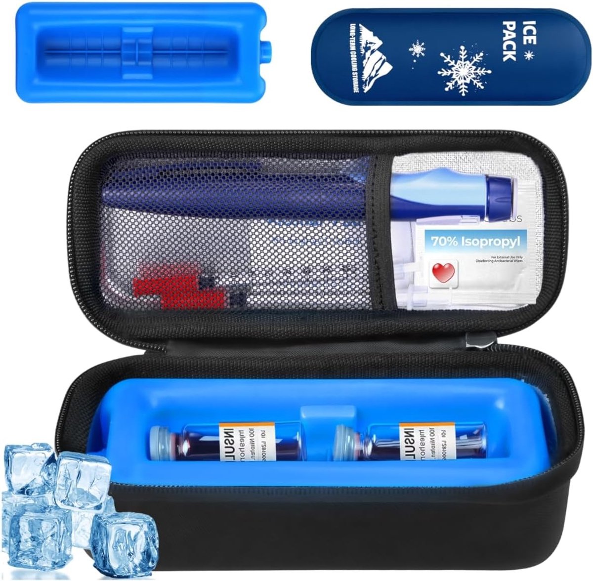 Insuline Koel Reistas - Compact - 20 x 8 x 7 cm - Geïsoleerde Tas voor Diabetische Medicijnen - Voor Reizen