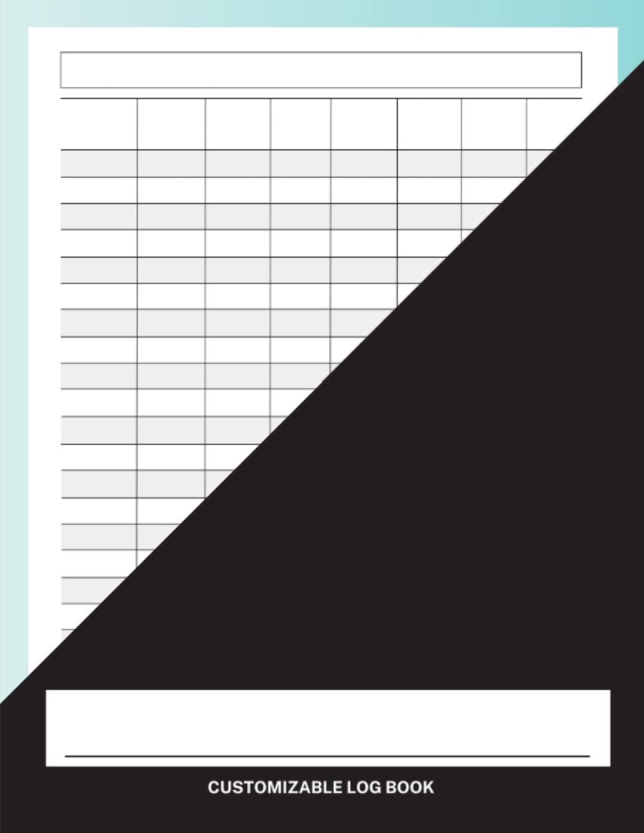 Customizable Log Book: 8 Column Blank Ledger Journal - Multipurpose Uses - Track Accounts, Expenses, Game Scores & More - ShopVlot