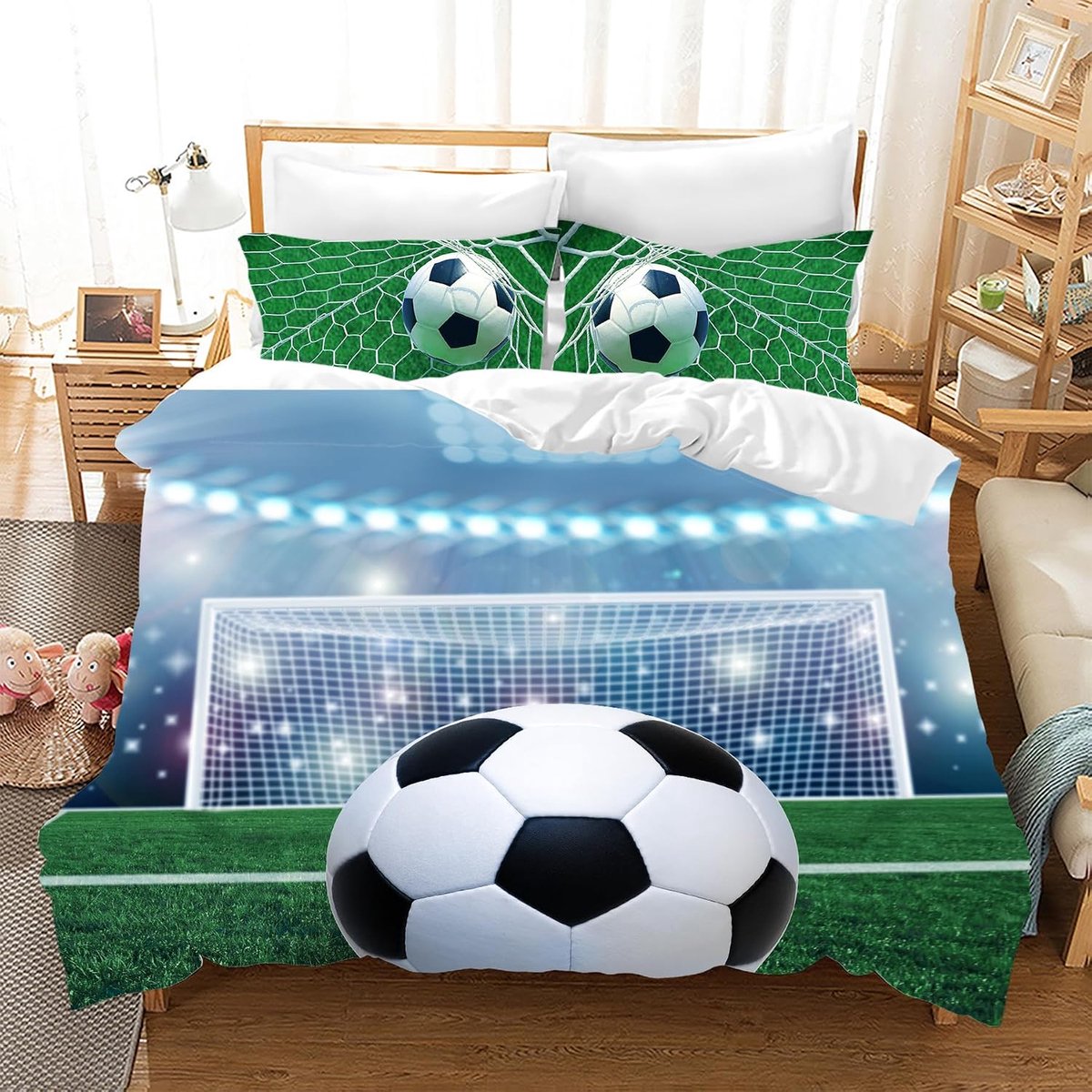 Kinderdekbedovertrek 135x200 cm - Microvezel - Voetbal