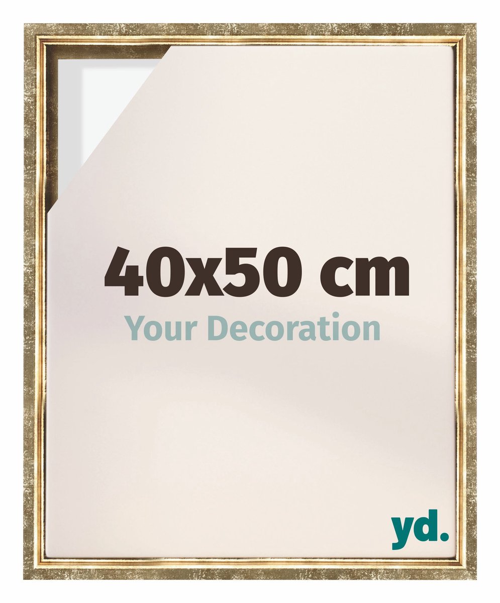 yd. yd, Baklijst 40x50 cm Goud Antiek - Lijst voor Canvasdoek - MDF Lyon
