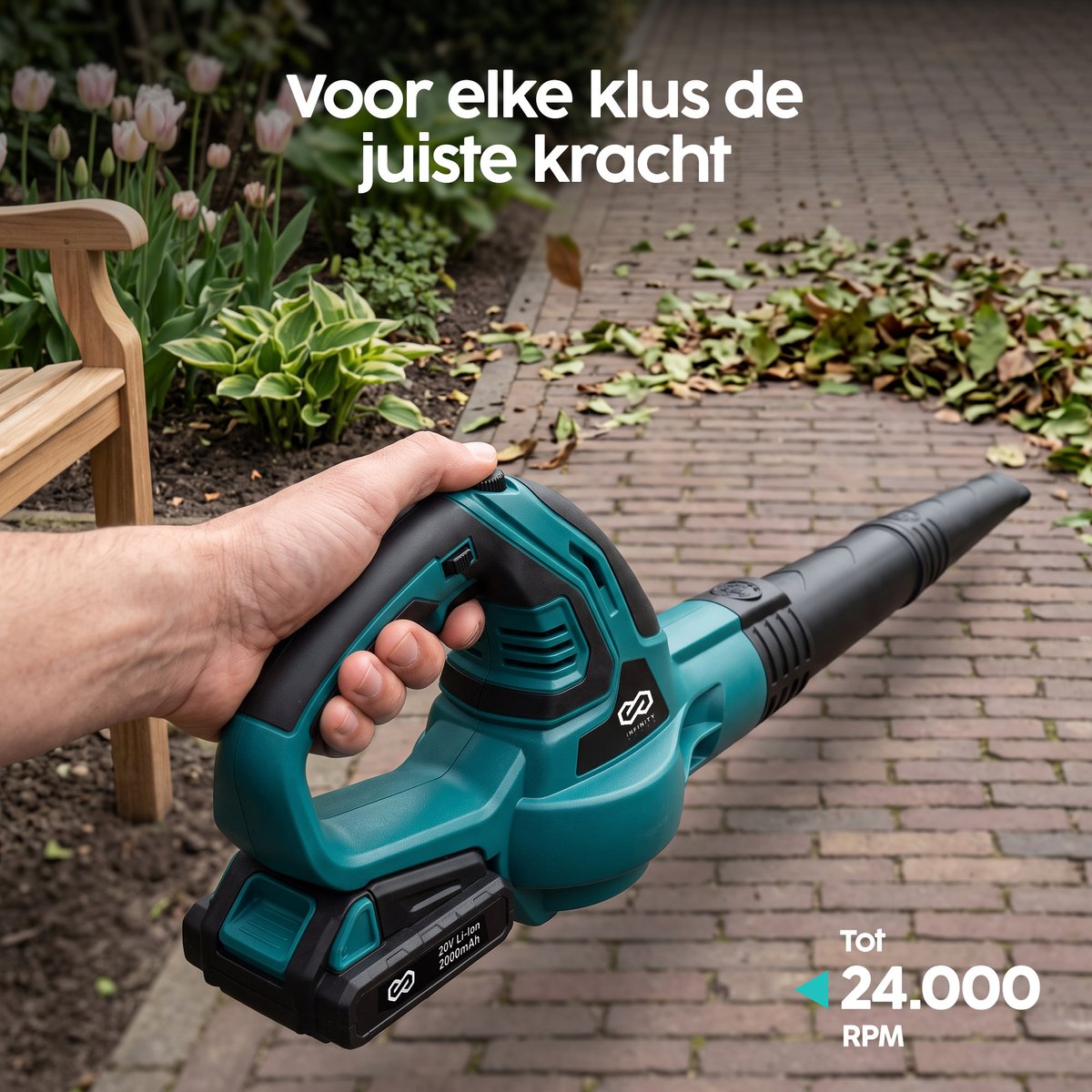 Infinity Goods Accu Bladblazer 20V - Blazer - 280 km/u Luchtsnelheid - Incl. Accu - Extra Krachtig thumbnail 3