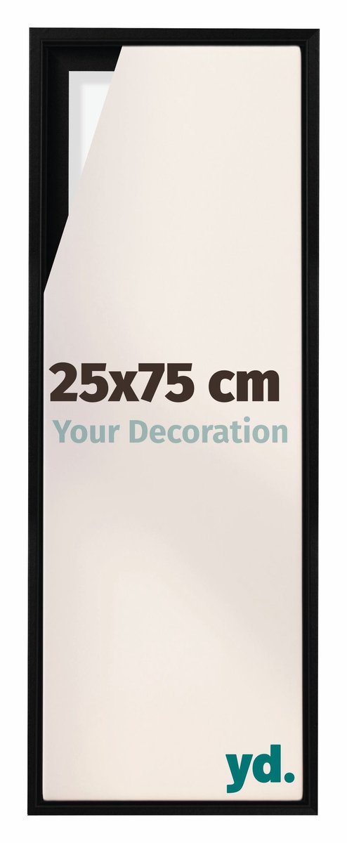yd. yd, Baklijst 25x75 cm Zwart Mat - Lijst voor Canvasdoek - MDF Lyon