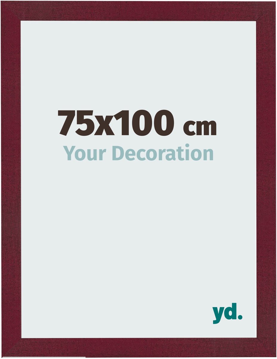 Your Decoration - Fotolijst 75x100 cm - MDF - Wijnrood Geveegd - Bologna
