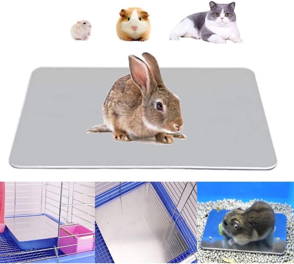 SSTRWGOOD Kleintierbedden - Koelkussen voor Konijnen en Hamsters - 30x20cm Aluminium Koelplaat - Geschikt voor Konijnen, Cavia’s, Hamsters en Andere Kleine Huisdieren - Zomerse Verkoeling - Duurzaam Aluminium Materiaal