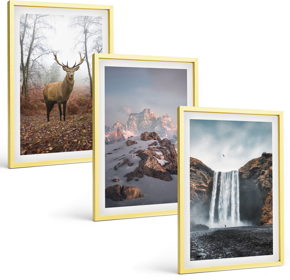 Coloray 3-Delige Schilderij Set - Rozen, Modeportret Van Een Vrouw, Eiffeltoren In Parijs - 40 x 40 cm En 40 x 60 cm - Muurdecoratie - Schilderijen Set - Woonkamer - Decoratieve Schilderijen
