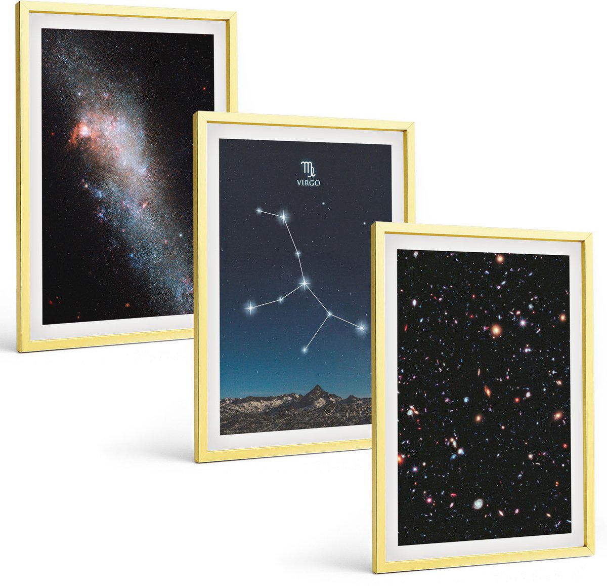 Coloray 3-Delige Schilderij Set - Boho-Esthetiek, Pastelkleurige Minimalistische Posters - 40 x 40 cm En 40 x 60 cm - Wanddecoratie - Schilderijen Set - Kantoor - Stijlvolle Muurdecoratie
