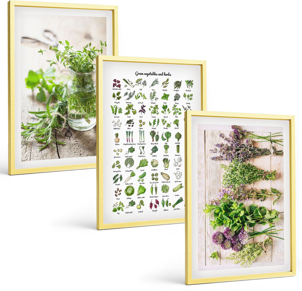 Coloray 3-Delige Schilderij Set - Rode Rozen En Inspirerende Letters - 40 x 40 cm En 40 x 60 cm - Stijlvolle Wanddecoratie - Interieur