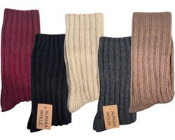 green-goose® Alpaca Sokken Dames - 5 Paar Damessokken Alpacasokken - Maat 39-42 - Heerlijk Zacht Alpacawol