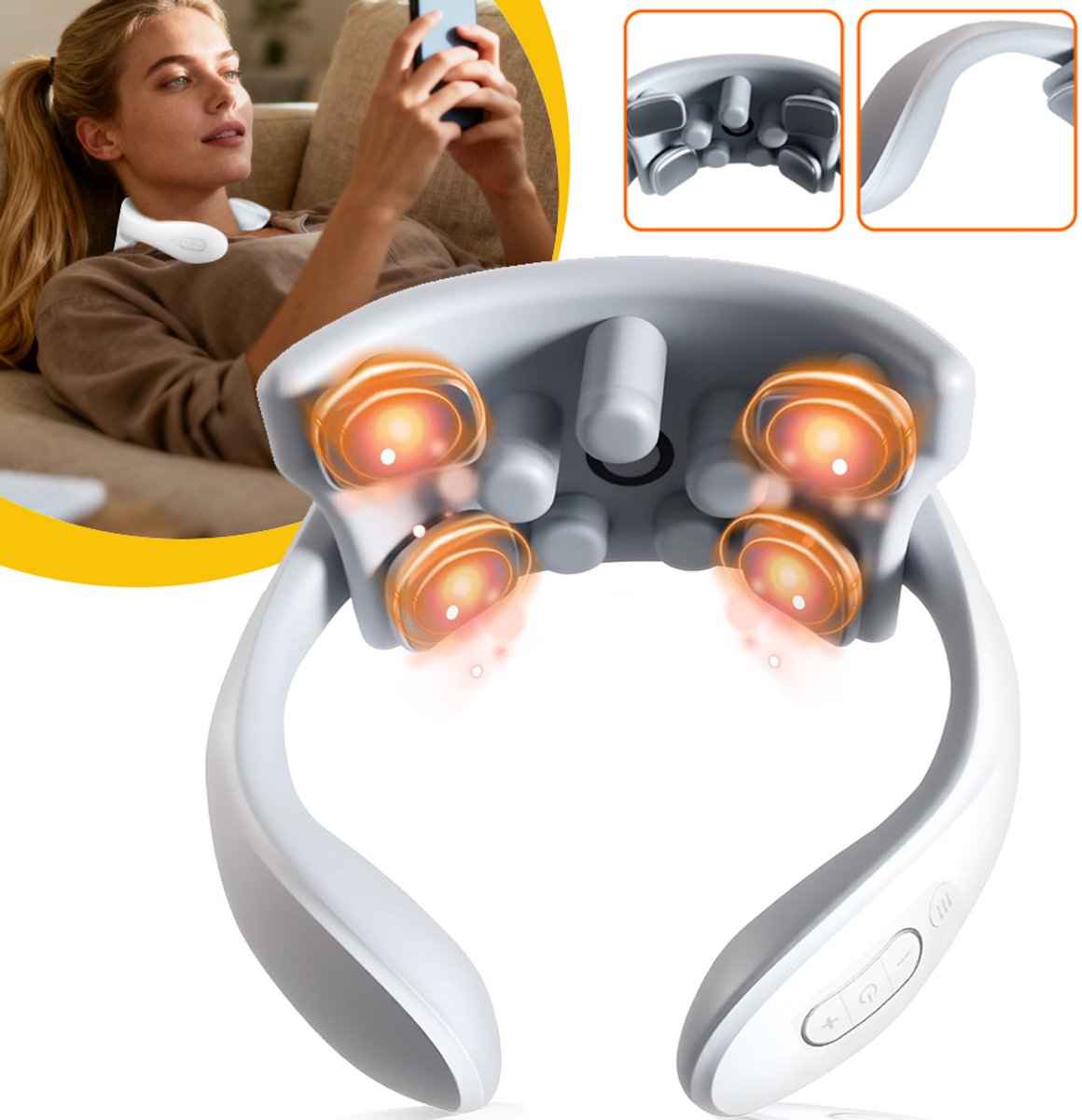 Intelligente Elektrische Nekmassage - Massageapparaat Met Meerdere Standen - Nekmassager - Met Verwarmingsfunctie