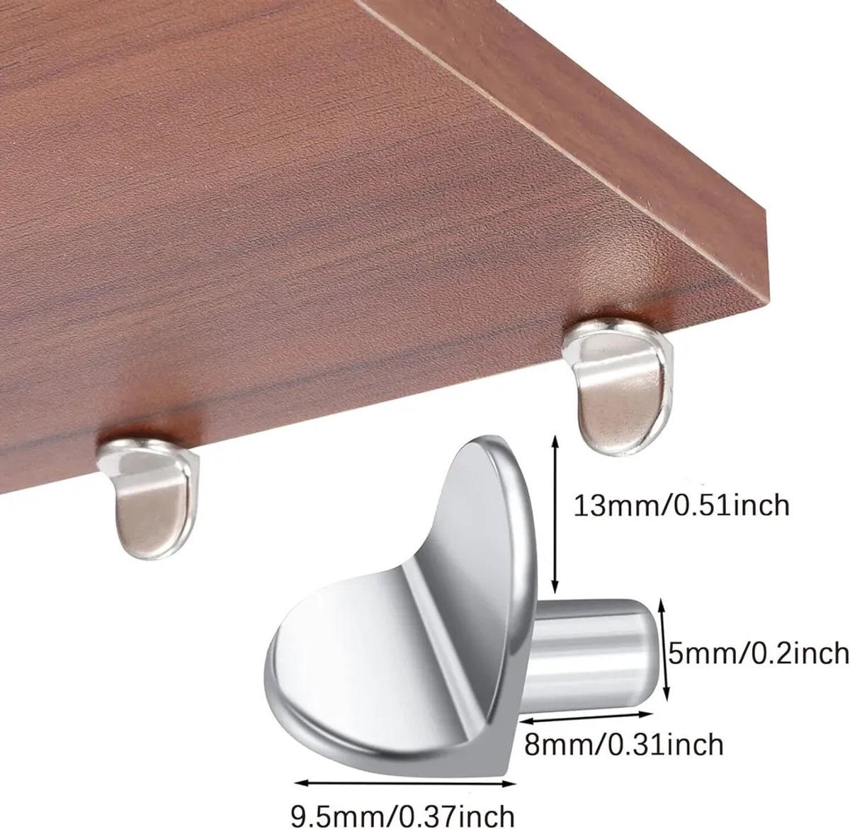 50 L-vormige plankdragers, 5 mm dik, geschikt voor meubels, boekenkasten, kasten en keukenkasten.