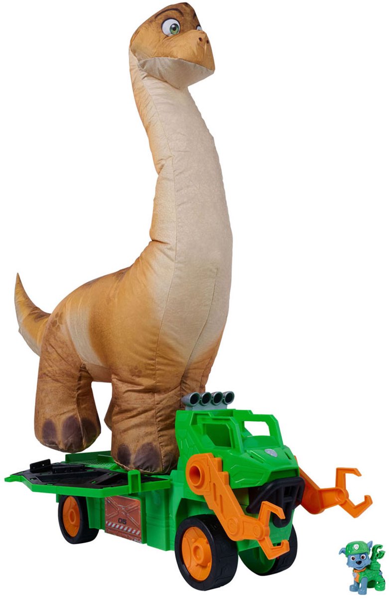 PAW Patrol - De Dino Film - Megasaurus Dino -Voertuig met een opblaasbare speelgoeddinosaurus van 76,2 cm en Rocky-actiefiguur — cadeau in Spellen & Speelgoed - foto 5