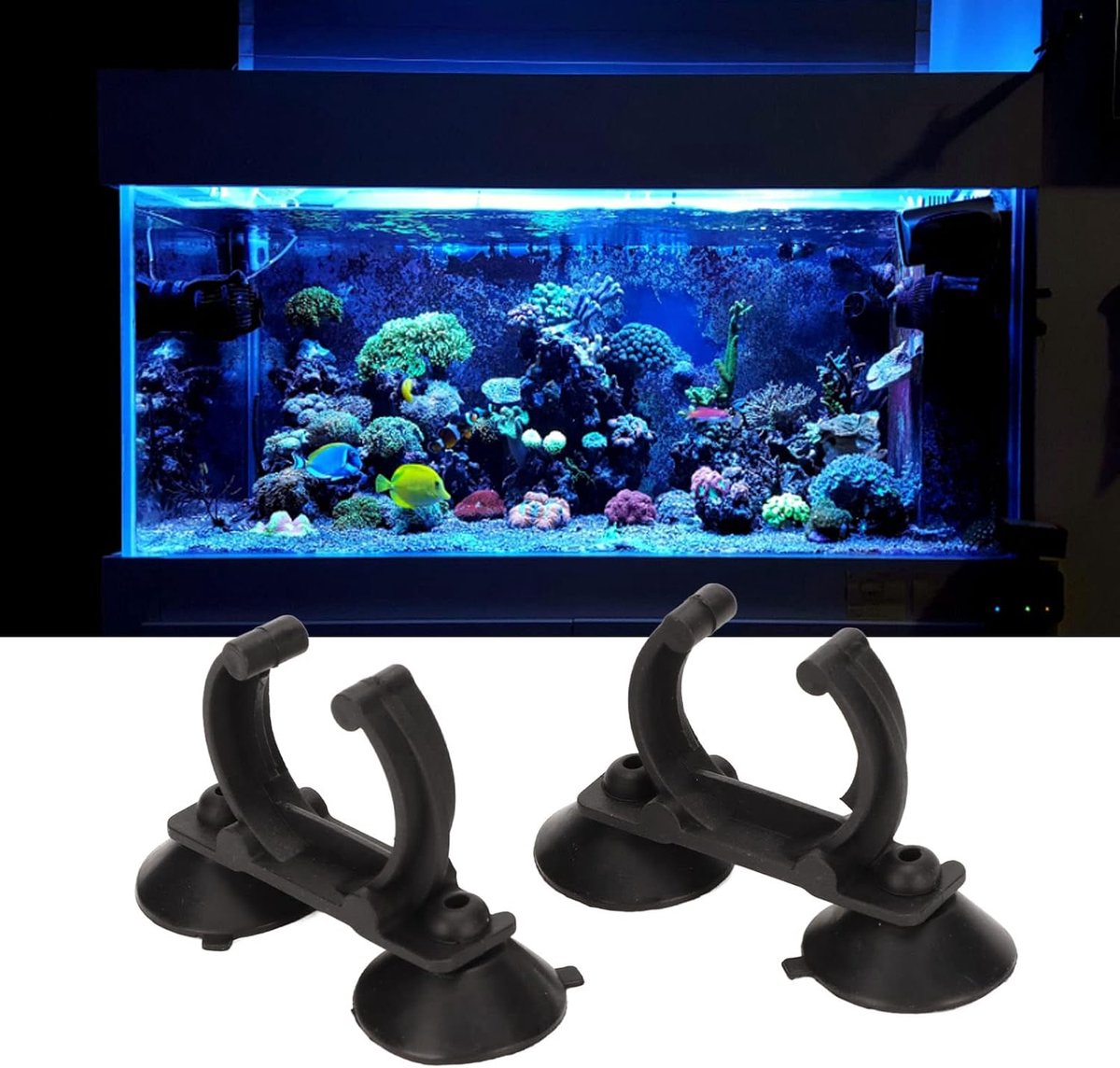 2 stuks- Zuignap voor aquarium- Aquarium zuignapclip - Zuignap Clips -Kunststof zuignappen -slanghouder voor aquarium-aquariumaccessoires- aquariumbenodigdheden-Geschikt voor verwarmingselementen, lampen en waterleidingen