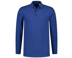 Lemon & Soda polo met lange mouwen voor heren in de kleur Royal blue in de maat M