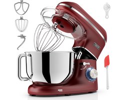 Fentic Keukenmachine – 2000W – Keukenrobot - Foodprocessor - 6,2L Mengkom – Incl. extra Accessoires – Rood