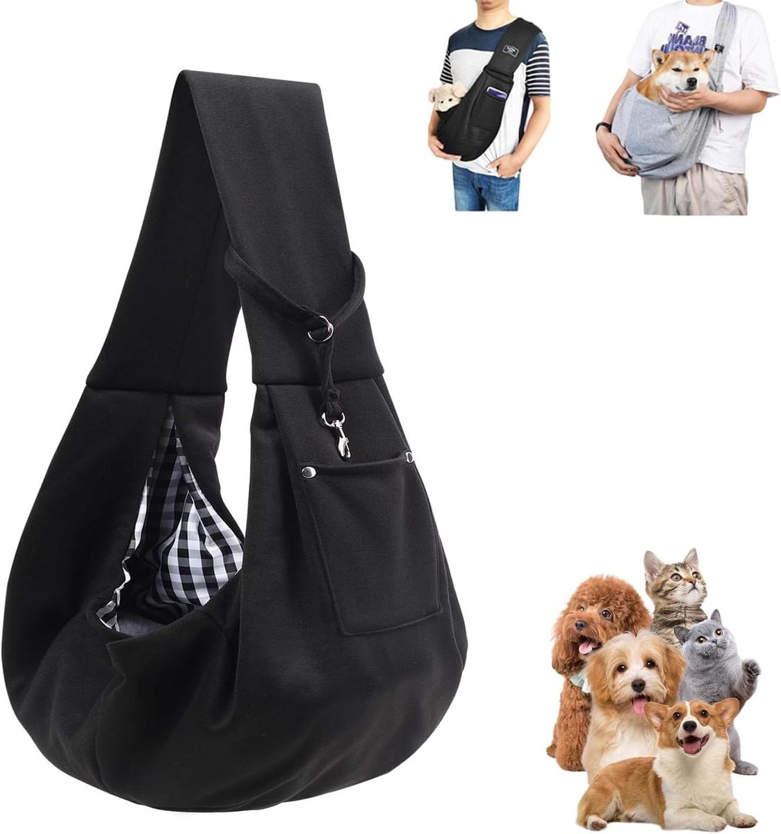 Honden draagtas - Honden rugzak - Reizen met huisdier - Verstelbare banden - Tot 10 kg - Zwart