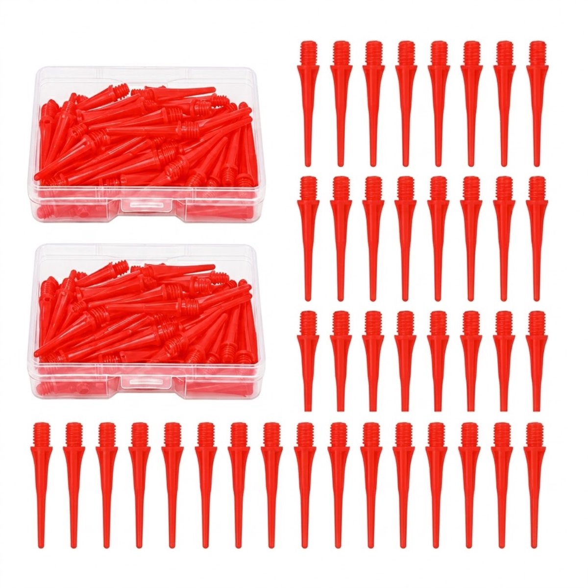 Rode dart tips soft tip set 120 stuks darts accessoires kunststof dart punten vervangbare soft tips voor elektronische dartborden inclusief opbergdoosjes