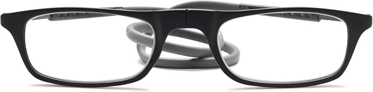 Smalle leesbril voor dames en heren, magneetsluiting, clip, lichte leeshulp, zichthulp met elastische siliconen brillenbanden